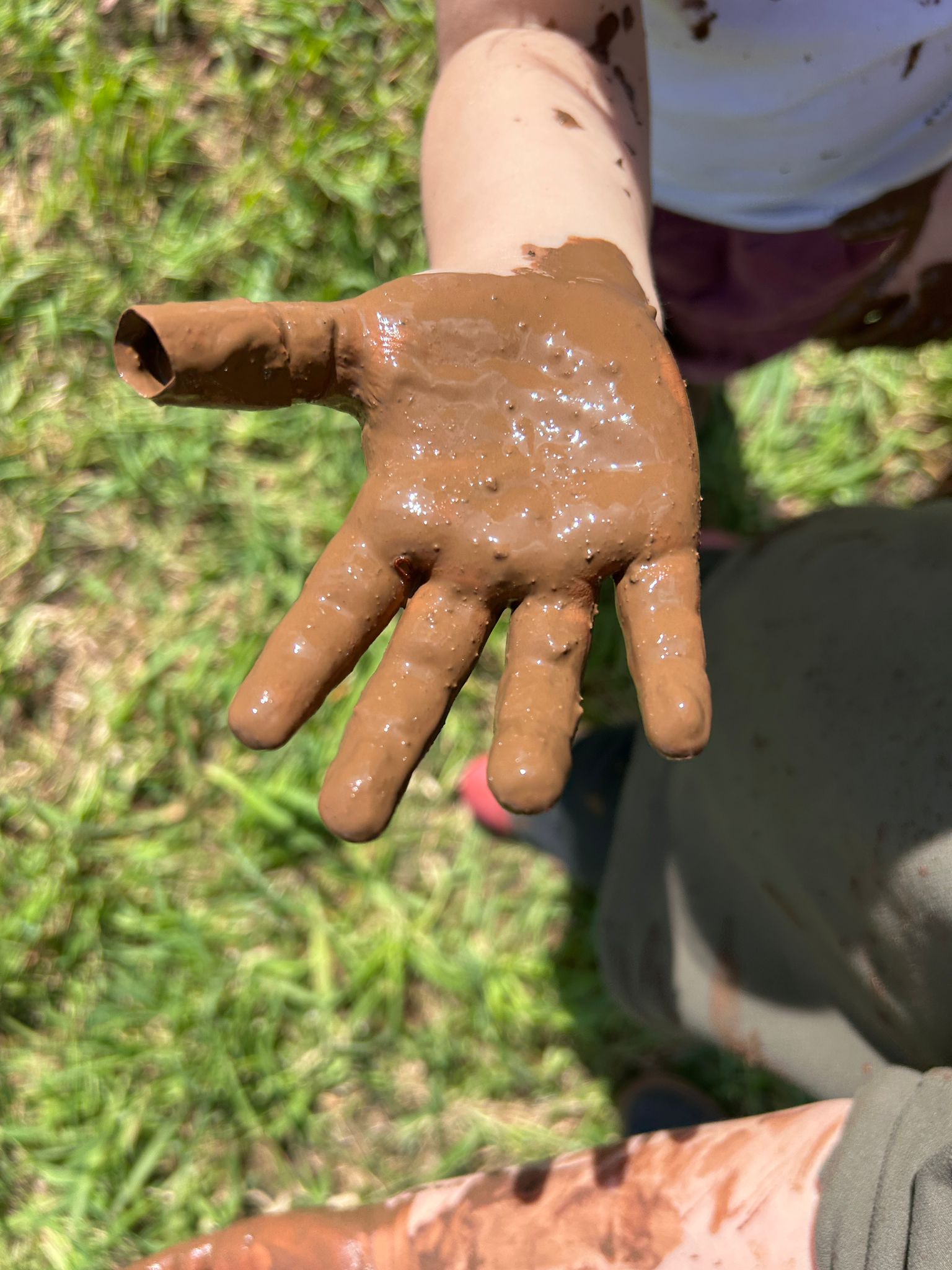 Mano bambina nella terra